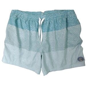 Chubbies‎ ombre swim shorts men Size XXL 5.5" Inseam blue/green geometric print